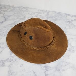 Henschel Hat Co. brown suede leather hat size L